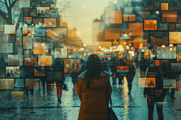 A creative video collage of various people's daily routines, showcasing human commonalities. Concept of shared human experiences and routines. Generative Ai.