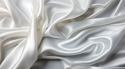 Pearl Radiance: A Smooth and Soft White Satin Textile Texture Wallpaper, Evoking a Feel of Timeless Elegance