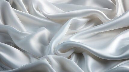 Pearl Radiance: A Smooth and Soft White Satin Textile Texture Wallpaper, Evoking a Feel of Timeless Elegance