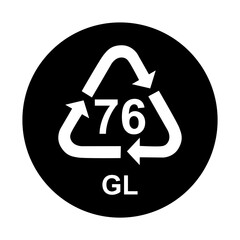 Glass symbol, ecology recycling sign isolated on white background. Package waste icon