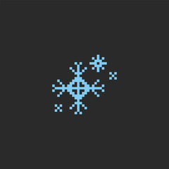 Obraz premium this weather icon in pixel art with simple color and black background ,this item good for presentations, stickers, icons, t shirt design,game asset,logo and your project.