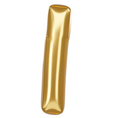 I Alphabet 3D Illustration in golden balloon style