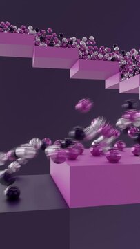 Vertical Modern Symphony: Mesmerizing 3D Animation with Abstract Design