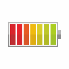 Battery power level indicator color vector illustration cartoon flat design