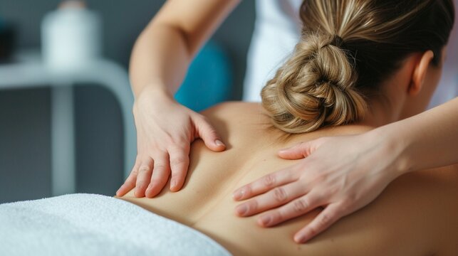 Portrait_close_up_of_women_patient_having oil on_back_massage generative AI