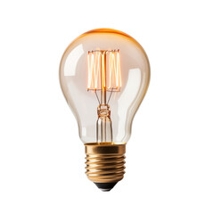 Classic light bulb isolated on transparent and white background. Generative ai