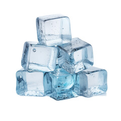 Ice cubes Isolated on Transparent and white Background. Generative ai