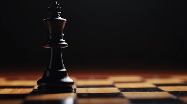 Regal Silhouette: Minimalist Elegance in Chess Mastery. Generative AI