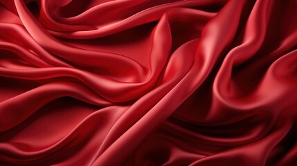 Satin Dreamscape: Red Silk Fabric Weave Transforms into a Wallpaper Background, Radiating Softness and Opulence