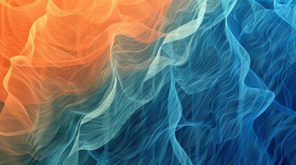 Obraz premium Chromatic Harmony: Blue and Orange Noise Gradient Symphony. Generative AI