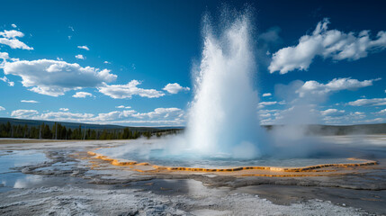 Eruption of Jewel Geyser Yellowstone National