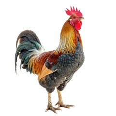 Fototapeta premium Serama Chicken in natural pose isolated on white background, photo realistic