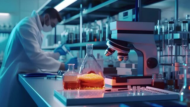 Professional health care researchers working in life of medical science laboratory