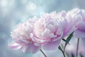 A captivating image capturing the essence of peonies in soft focus, creating a dreamy atmosphere