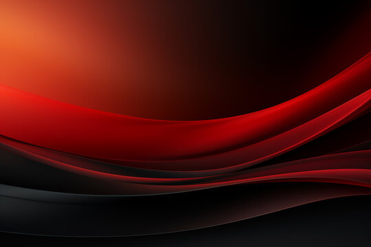 Abstract red and black wavy background. 