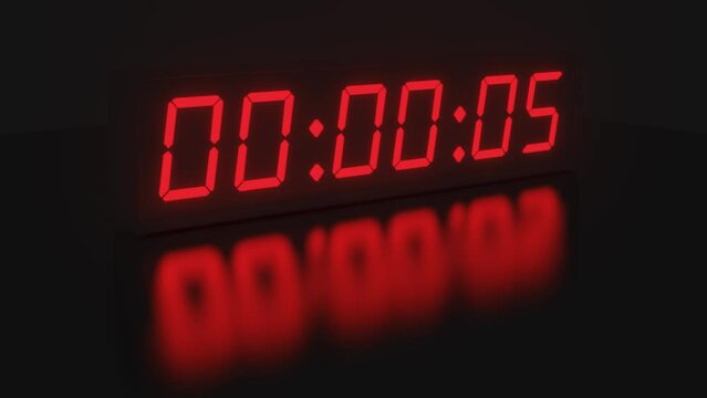 red led display ten seconds clock countdown
