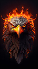 Eagle wallpaper with flames around it with black background, smartphone wallpaper, HD Wallpaper