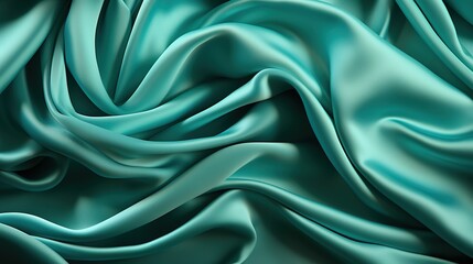 Obraz premium Emerald Elegance: A Soft and Smooth Green Satin Fabric Weave Creates a Luxurious Wallpaper Background
