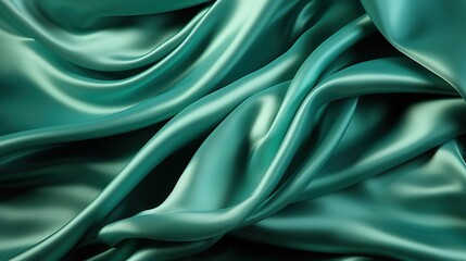 Obraz premium Sensuous Sage Silk: The Soft and Lustrous Weave of Green Satin Textile, Transforming into a Captivating Wallpaper Background