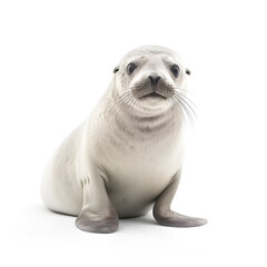 A small seal on a white background - obrazy, fototapety, plakaty
