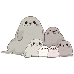 cute, cartoon, sea, ocean, illustration, animal, vector, character, seal, marine, lion, water, wildlife, isolated, nature, wild, sea lion, mammal, baby, aquatic, icon, zoo, underwater, arctic, drawing