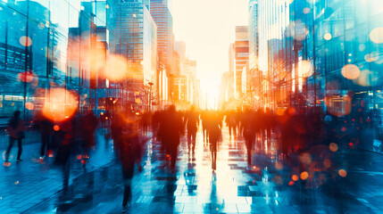 Obraz premium Artistic City Street Scene at Night, Urban Landscape Painting with Lights and Motion, Travel Illustration