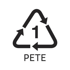 Plastic resin code. Icon of PETE. T