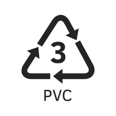Plastic resin code. Icon of PVC.