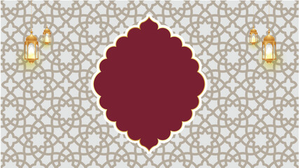 BACKGROUND RAMADHAN KAREEM ILLUSTRATION COLOR RED AND WHITE