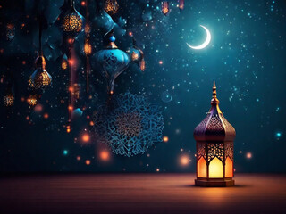 Mosque illustration for Ramadhan kareem greeting, Ramadan Islamic holy month, Eid Mubarak, Eid al-Fitr,  eid al adha
and  Ramadan Illustrations of a holiday, an evening mosque with a crescent moon, fo