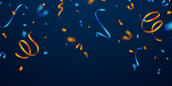confetti background orange and blue Beautifully arranged, vector illustration