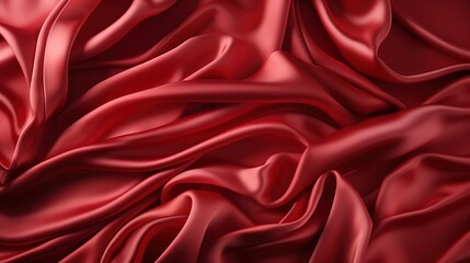 Crimson Rhapsody: A Soft and Smooth Red Satin Fabric Weave Creates a Luxuriously Inviting Wallpaper Background