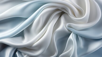 Velvet Ivory Bliss: A Smooth and Soft White Satin Fabric Weave Creates a Luxuriously Smooth and Silky Wallpaper Texture