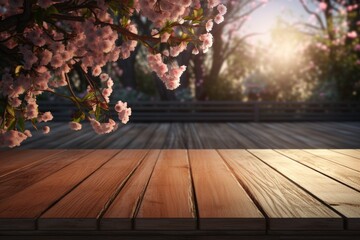 Wooden plank spring background.