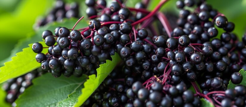 Vibrant Fruits: Captivating Black Elderberries (Sambucus Nigr) Infused with Lushness of Fruits, Black Elder, and Sambucus Nigr