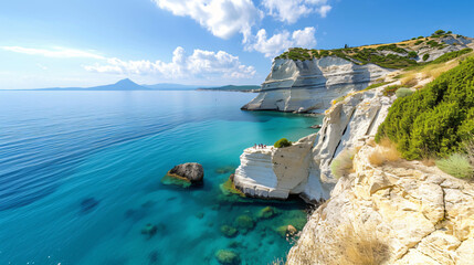 Greece Ionian islands cliff of cape drastic