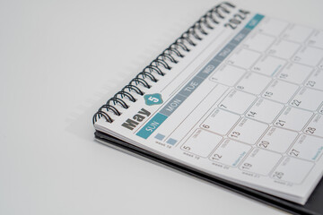 May 2024 Calendar. Table or Desk calendars on white background. 