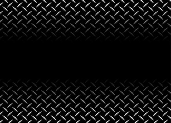 Black metal background with diamond plate texture pattern, 3d illustration.