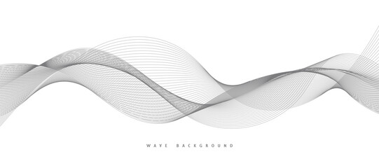Lines for the background. Black stripes on a white background. Set of wavy lines. Multiple line waves. Creative line art. Grey waves with lines. Vector waves set. Curved wavy line, smooth stripe.