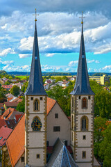 Obraz premium Stadtkirche in der Altstadt von Bad Wimpfen im Landkreis Heilbronn (Baden Württemberg)