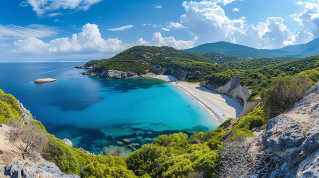 Greece Ionian islands Porto Timon beach seen