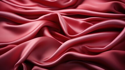 Sensual Scarlet Velvet: The Gentle Drape of Red Satin Fabric Creates a Soft and Smooth Wallpaper, Emanating Elegance