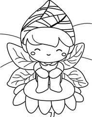 Cute Little Garden Princess Cartoon Coloring Activity for Kids and Adult