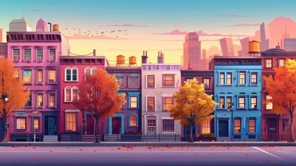 Fototapeta premium city facade buildings empty no people urban street real estate houses exterior