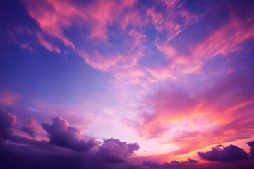 Fototapeta na wymiar beautiful sunset sky with pink clouds for abstract background