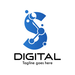 Technology letter logo design template illustration. This is good for technology, science, computer etc. this is s letter 