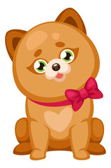 Fototapeta premium Cute puppy. Cartoon chow chow breed dog