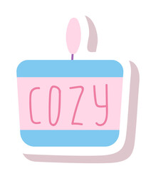 Cozy sticker. Paper diary printable cute element