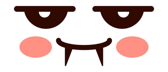 Vampire emoji. Kawaii face. Funny evil grin emotion