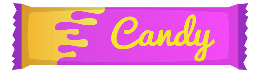 Candy wrapper icon. Sweet snack package. Vending product